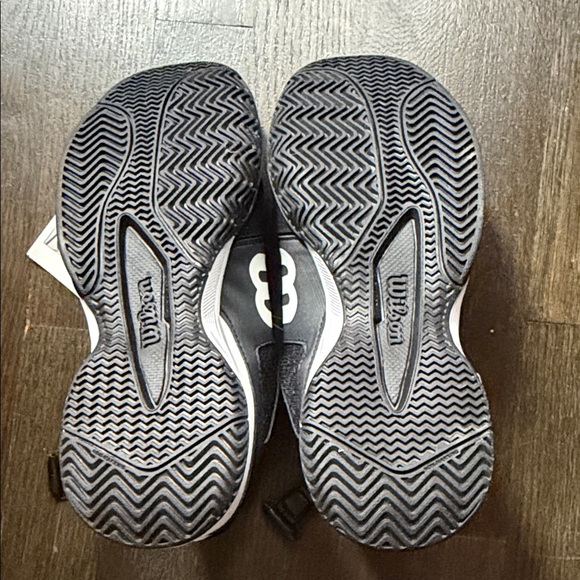 Kids Wilson Black and White Athletic Shoes - Picture 4 of 5
